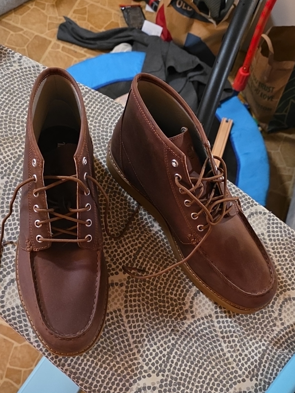 Men's Timberland Brown Leather Moc Toe Chukka Boots